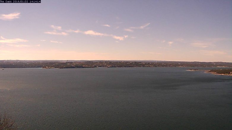 Lake Travis webcam, January 22, 2016 1:20 PM CT
