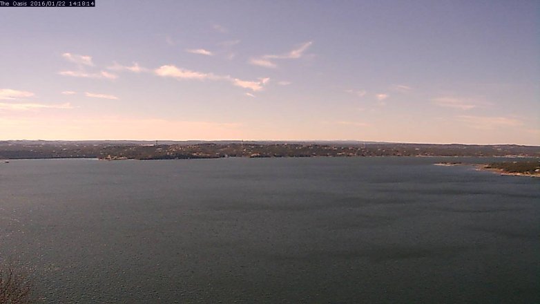 Lake Travis webcam, January 22, 2016 1:25 PM CT
