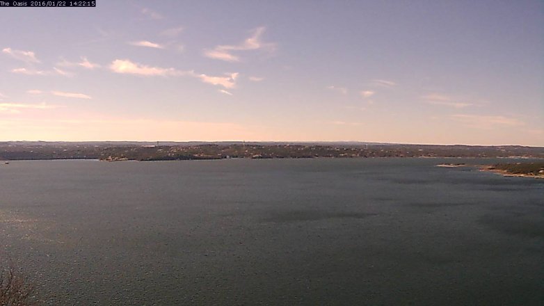 Lake Travis webcam, January 22, 2016 1:30 PM CT