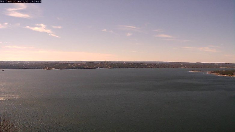 Lake Travis webcam, January 22, 2016 1:40 PM CT