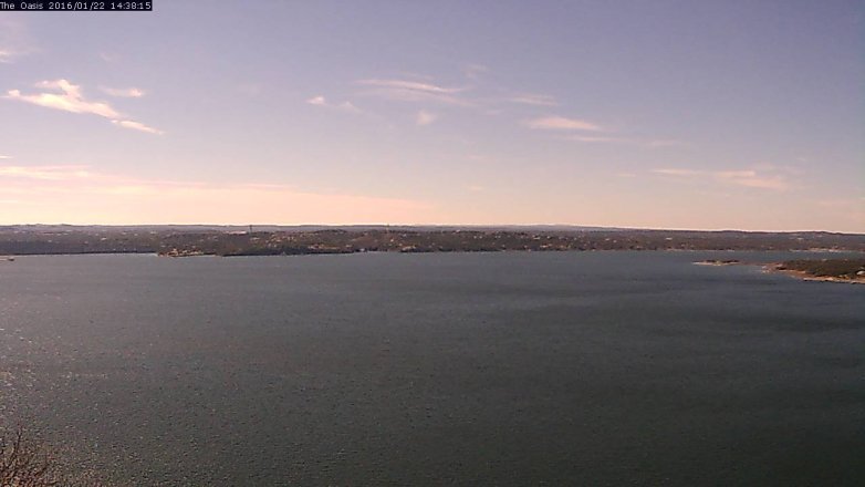 Lake Travis webcam, January 22, 2016 1:45 PM CT