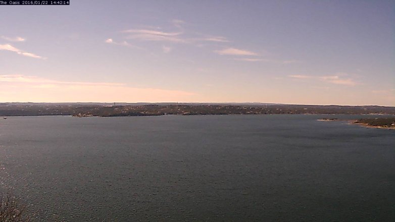 Lake Travis webcam, January 22, 2016 1:50 PM CT