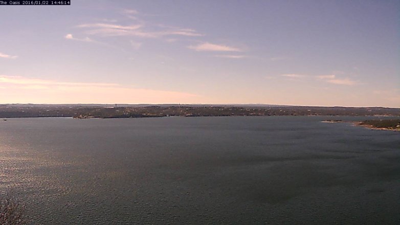 Lake Travis webcam, January 22, 2016 1:55 PM CT