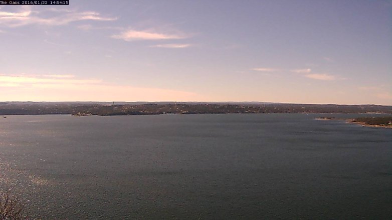 Lake Travis webcam, January 22, 2016 2:00 PM CT