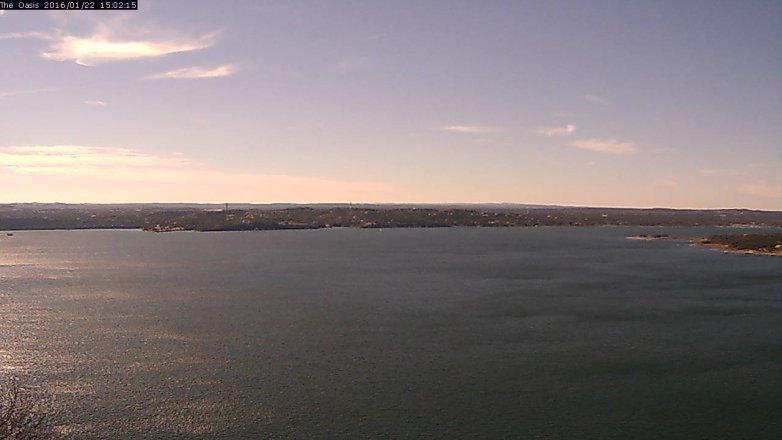 Lake Travis webcam, January 22, 2016 2:10 PM CT