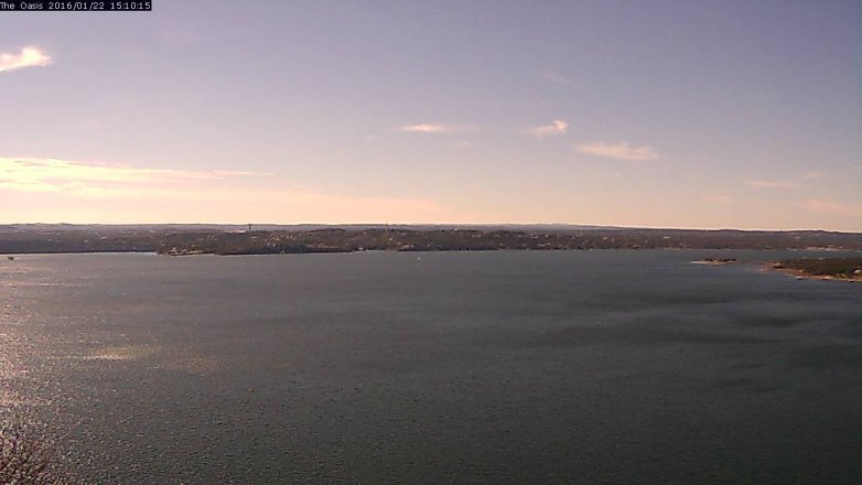 Lake Travis webcam, January 22, 2016 2:20 PM CT