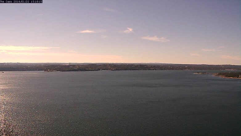 Lake Travis webcam, January 22, 2016 2:25 PM CT
