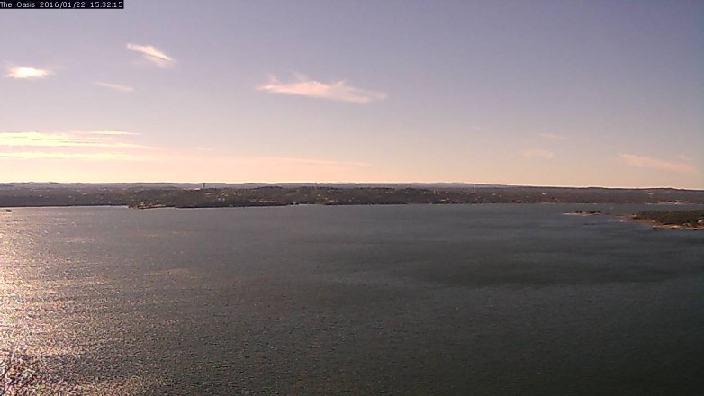 Lake Travis webcam, January 22, 2016 2:40 PM CT