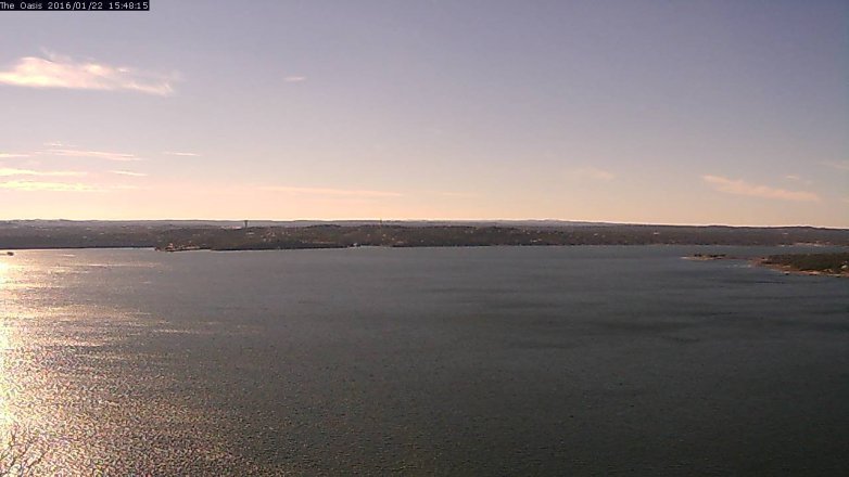 Lake Travis webcam, January 22, 2016 2:55 PM CT