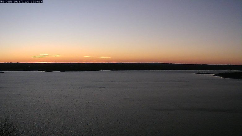 Lake Travis webcam, January 22, 2016 5:10 PM CT
