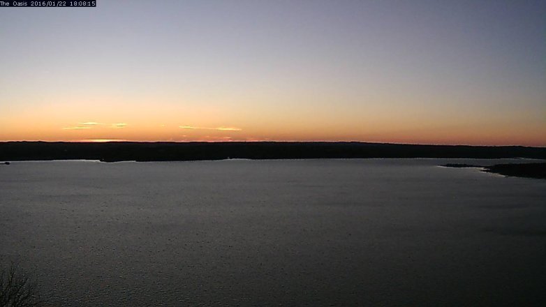 Lake Travis webcam, January 22, 2016 5:15 PM CT