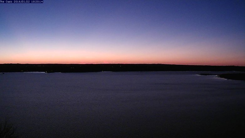 Lake Travis webcam, January 22, 2016 5:25 PM CT