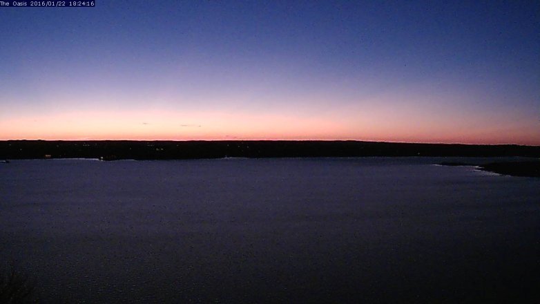 Lake Travis webcam, January 22, 2016 5:30 PM CT