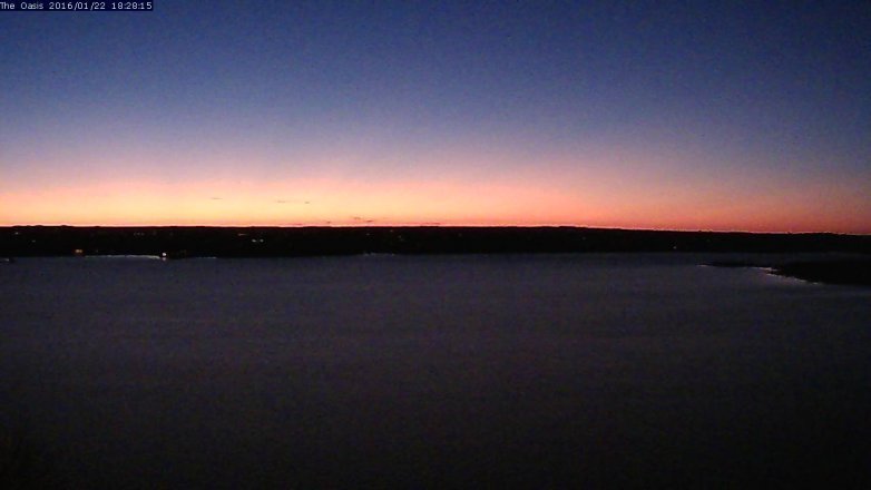 Lake Travis webcam, January 22, 2016 5:35 PM CT