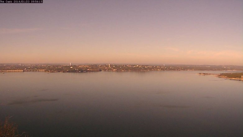 Lake Travis webcam, January 23, 2016 9:00 AM CT