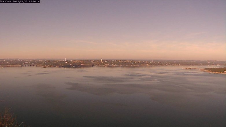 Lake Travis webcam, January 23, 2016 9:30 AM CT