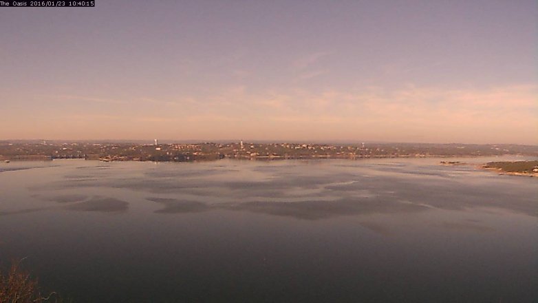 Lake Travis webcam, January 23, 2016 9:45 AM CT