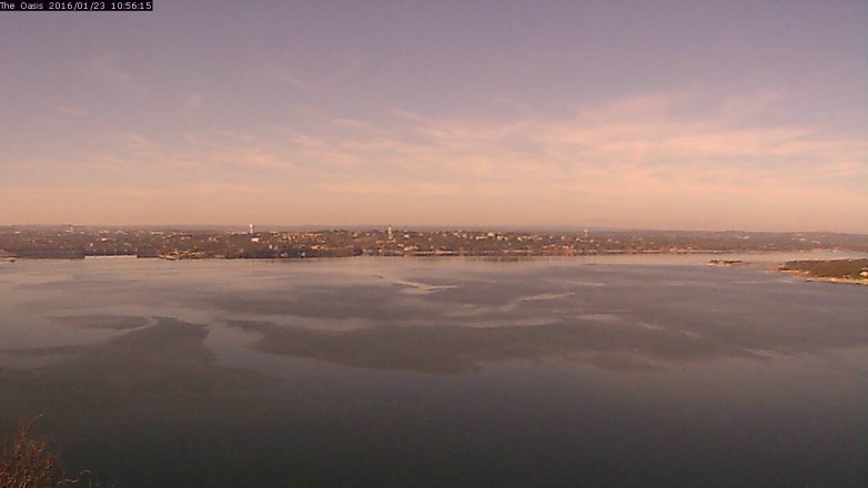 Lake Travis webcam, January 23, 2016 10:00 AM CT