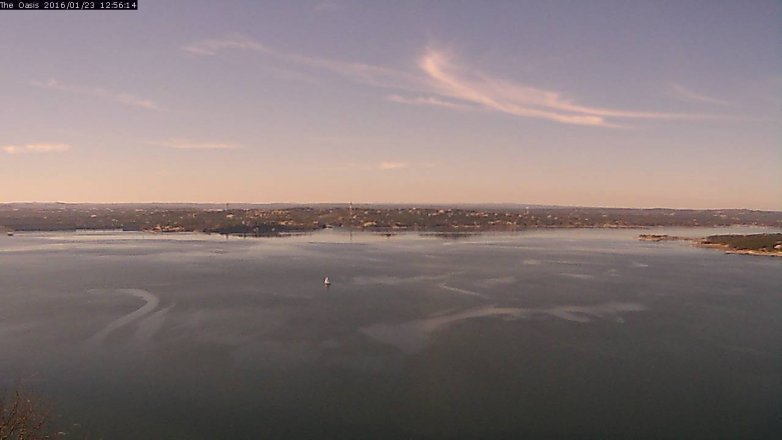 Lake Travis webcam, January 23, 2016 12:00 PM CT