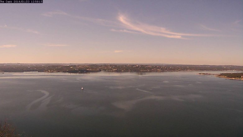 Lake Travis webcam, January 23, 2016 12:05 PM CT