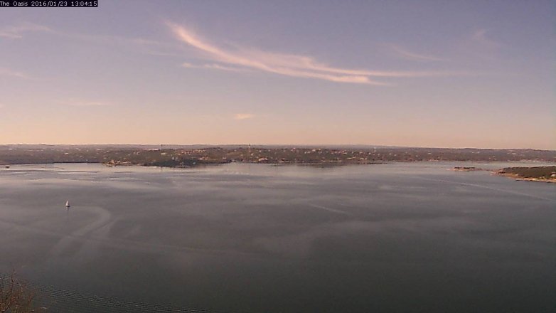 Lake Travis webcam, January 23, 2016 12:10 PM CT