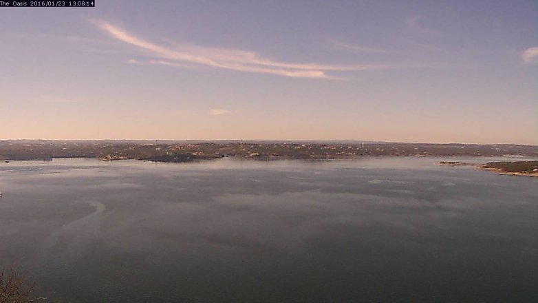 Lake Travis webcam, January 23, 2016 12:15 PM CT