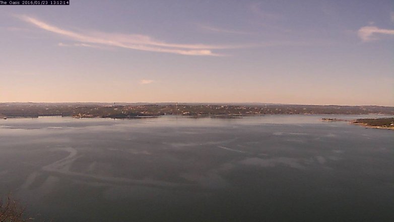 Lake Travis webcam, January 23, 2016 12:20 PM CT