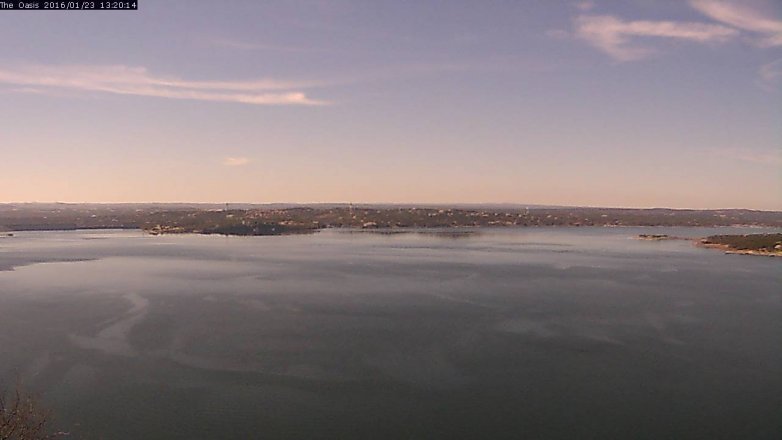 Lake Travis webcam, January 23, 2016 12:25 PM CT