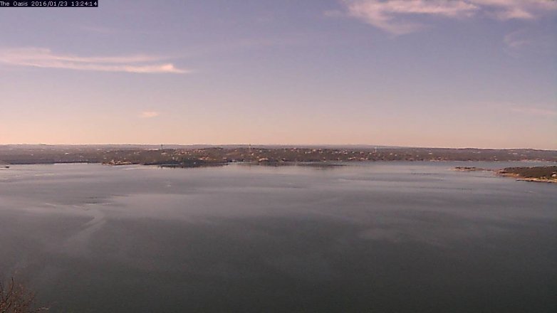 Lake Travis webcam, January 23, 2016 12:30 PM CT