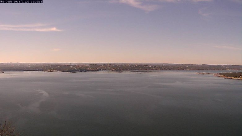 Lake Travis webcam, January 23, 2016 12:35 PM CT