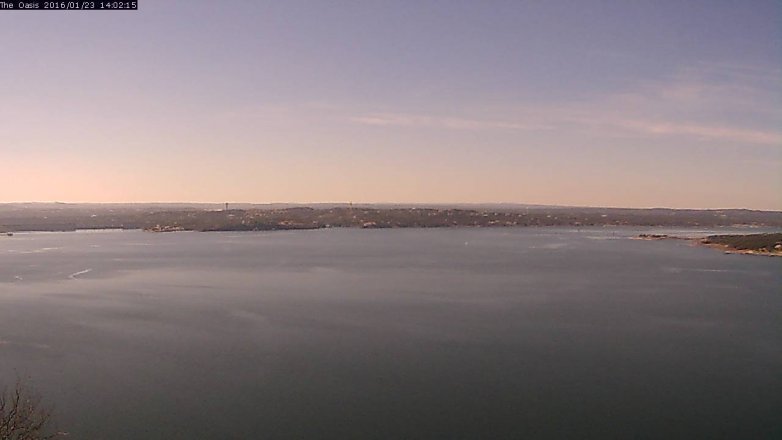 Lake Travis webcam, January 23, 2016 1:10 PM CT