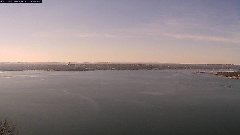 Lake Travis webcam, January 23, 2016 1:15 PM CT