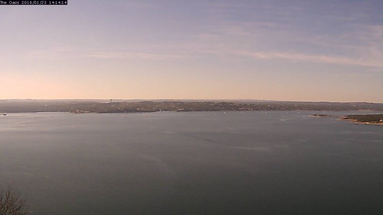 Lake Travis webcam, January 23, 2016 1:20 PM CT