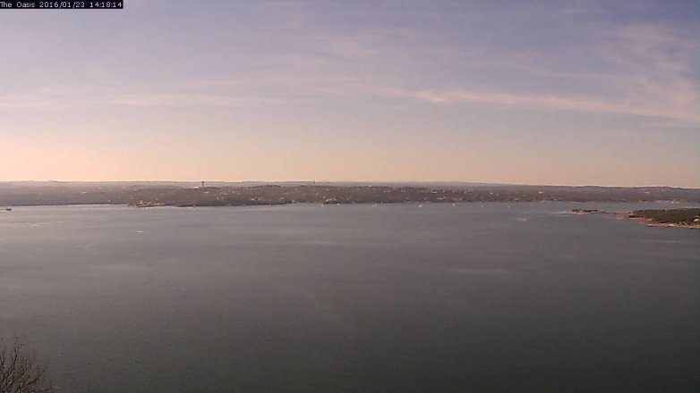 Lake Travis webcam, January 23, 2016 1:25 PM CT