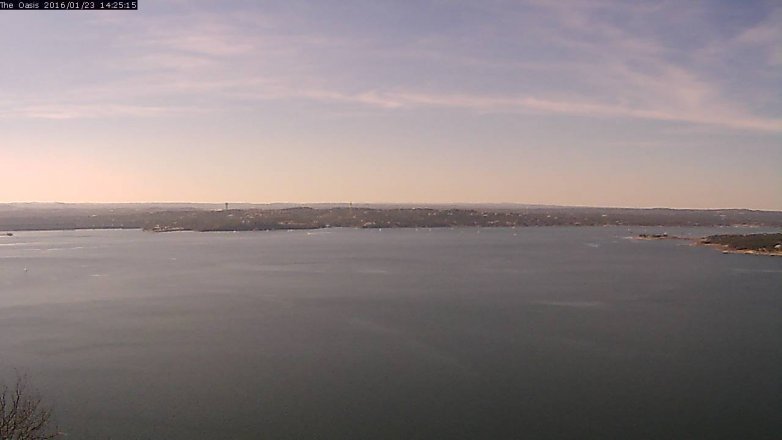 Lake Travis webcam, January 23, 2016 1:35 PM CT