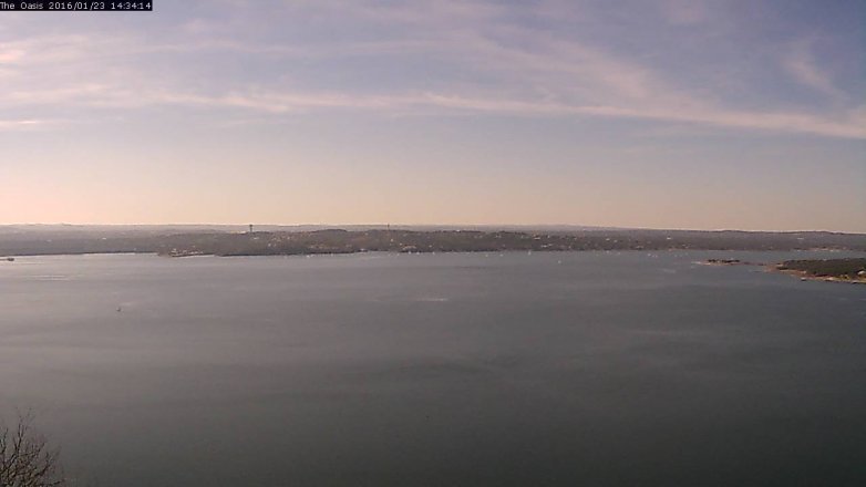 Lake Travis webcam, January 23, 2016 1:40 PM CT