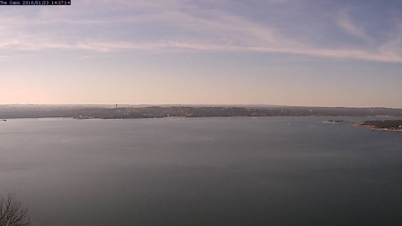 Lake Travis webcam, January 23, 2016 1:45 PM CT