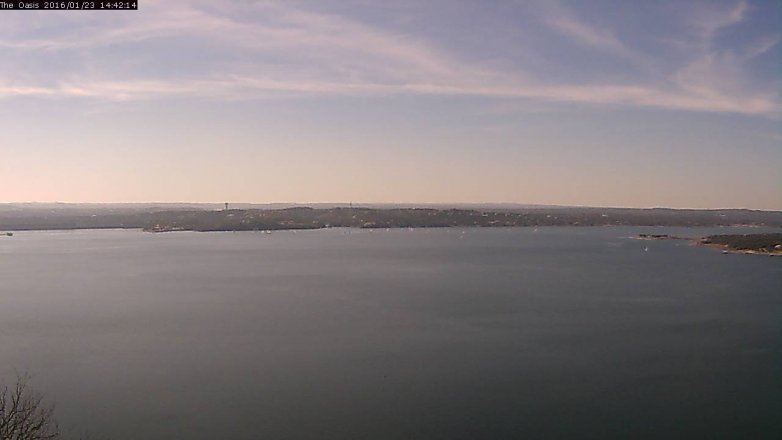 Lake Travis webcam, January 23, 2016 1:50 PM CT