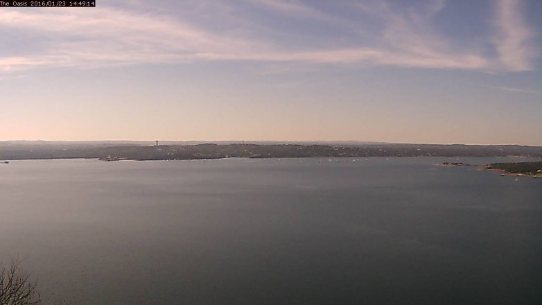 Lake Travis webcam, January 23, 2016 1:55 PM CT