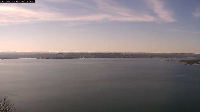 Lake Travis webcam, January 23, 2016 2:05 PM CT