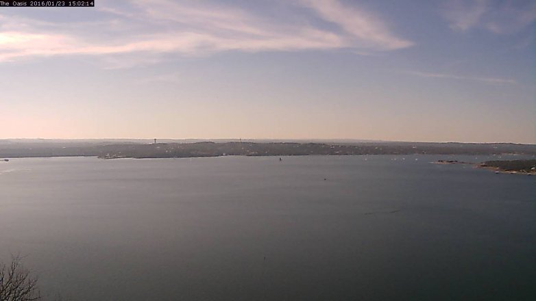Lake Travis webcam, January 23, 2016 2:10 PM CT