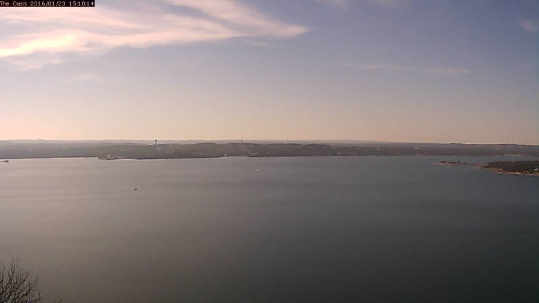 Lake Travis webcam, January 23, 2016 2:15 PM CT