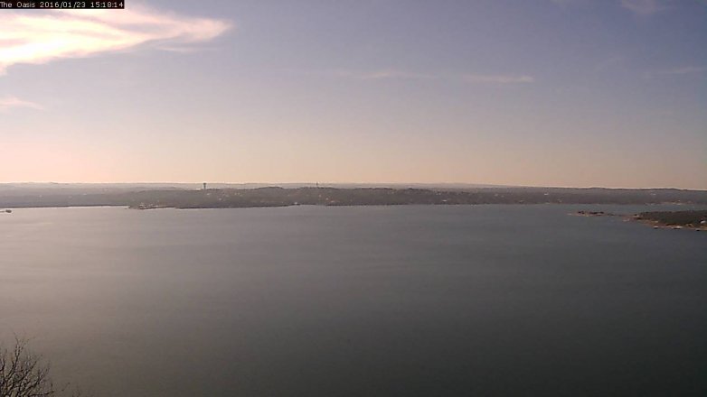 Lake Travis webcam, January 23, 2016 2:25 PM CT
