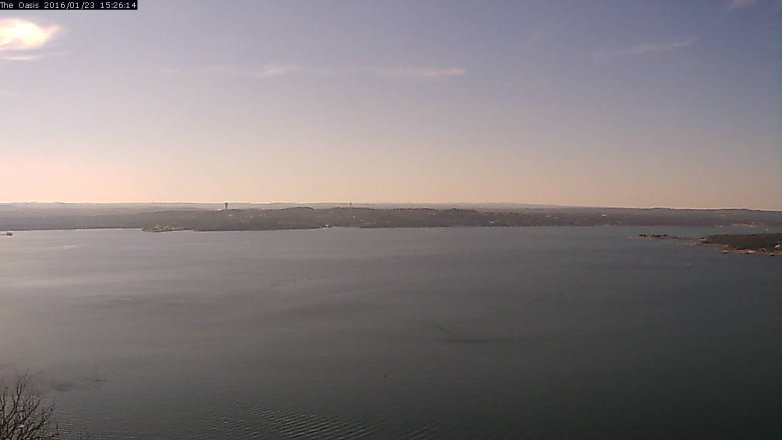Lake Travis webcam, January 23, 2016 2:35 PM CT