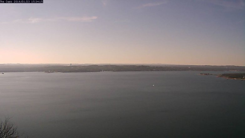 Lake Travis webcam, January 23, 2016 2:40 PM CT