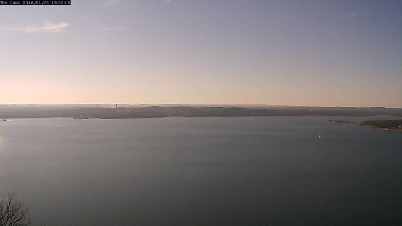 Lake Travis webcam, January 23, 2016 2:50 PM CT