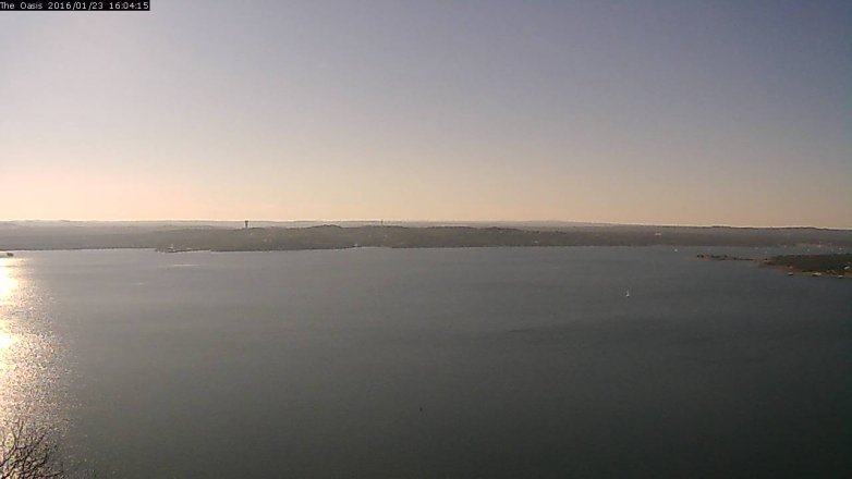 Lake Travis webcam, January 23, 2016 3:10 PM CT