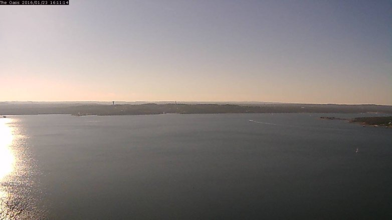 Lake Travis webcam, January 23, 2016 3:20 PM CT
