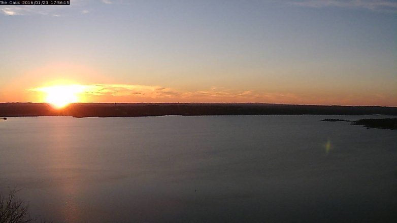 Lake Travis webcam, January 23, 2016 5:05 PM CT