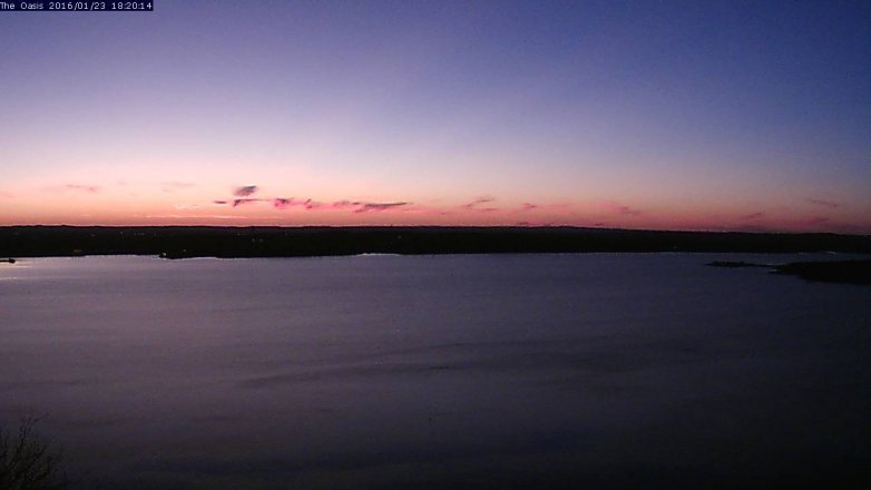 Lake Travis webcam, January 23, 2016 5:25 PM CT